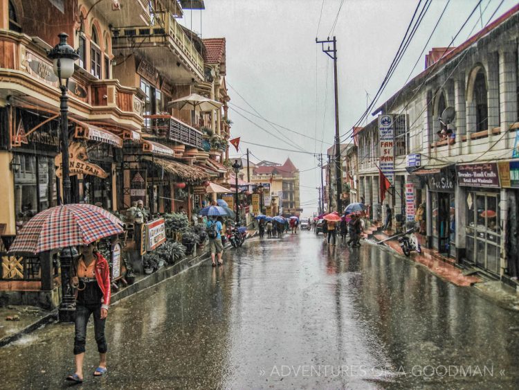 The town of Sapa, Vietnam, during monsoon season