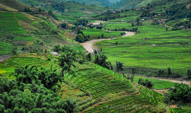 The lush green hills of Sapa, Vietnam