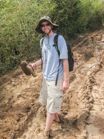 Muddy road in Cambodia