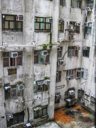 A "courtyard" in Chungking Mansions