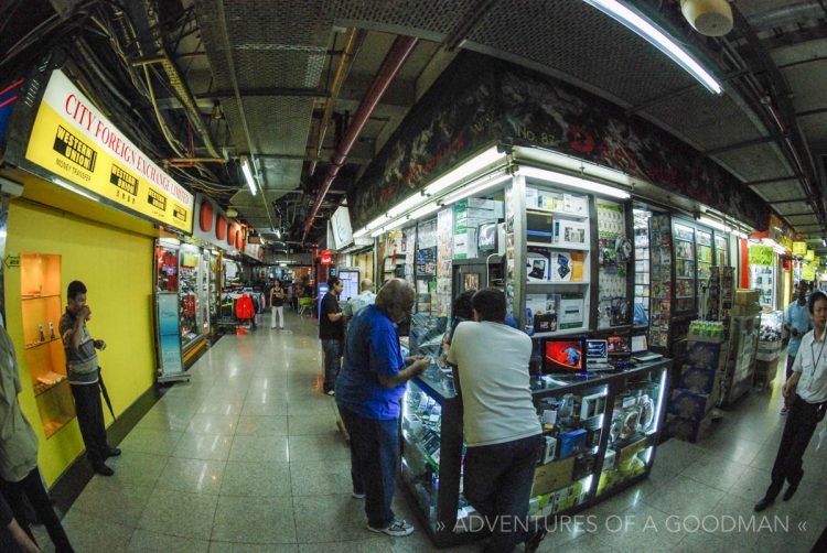 All sorts of electronics can be purchased on the first floors of Chungking Mansions