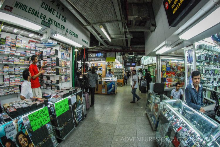 Bootleg movies and music for sale in Chungking Mansions