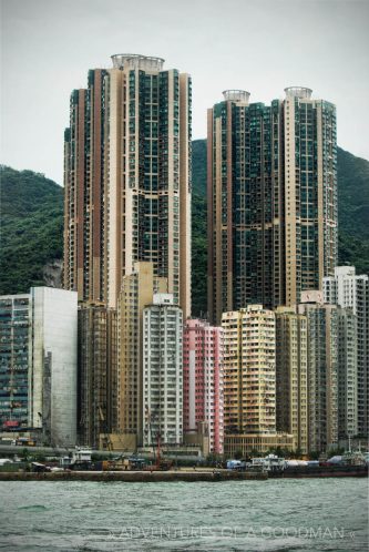 Hong Kong skyscrapers and apartment buildings