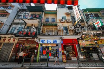 Shops line the streets of Macau