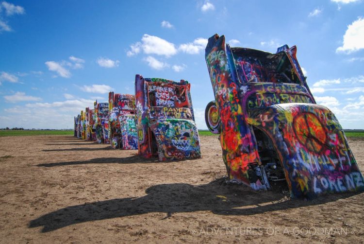 The Cadillac Ranch in Amarillo, Texas