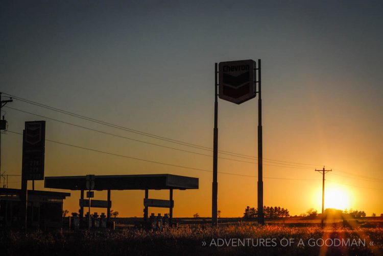 A roadside sunset in Texas