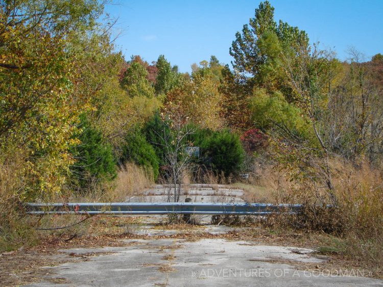 A section of the original Route 66 road dead ends in Bristow, Oklahoma