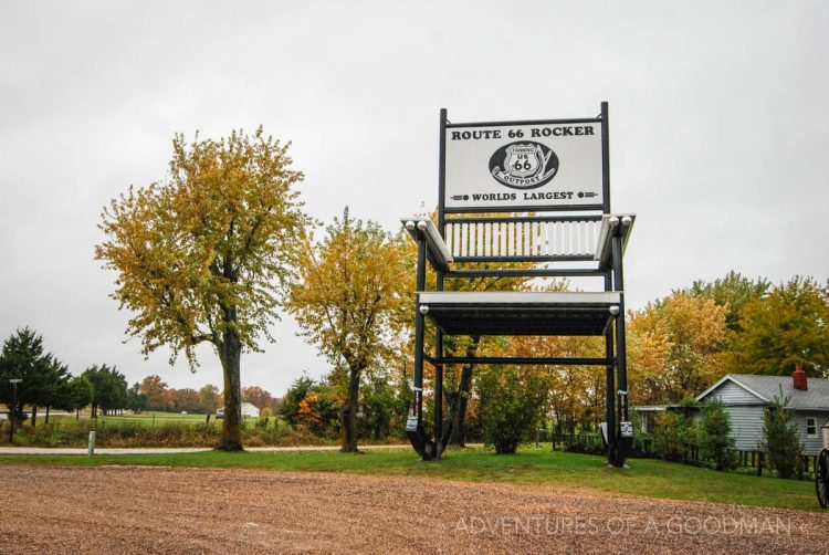 The World's Largest Rocking Chair — located on Route 66 in Cuba, Missouri