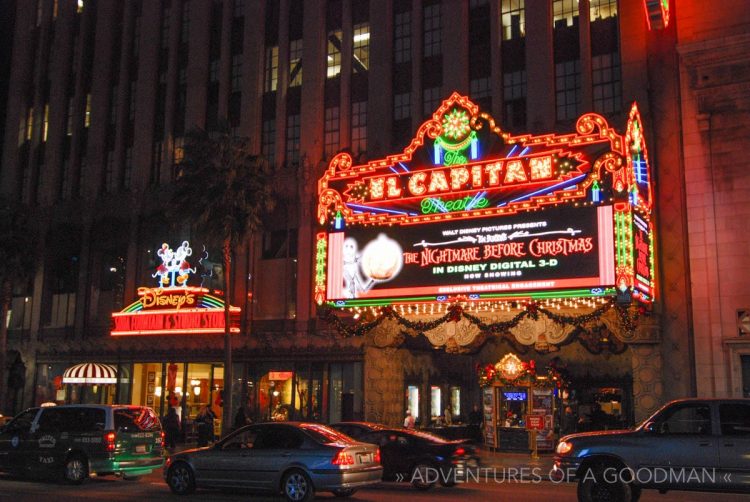 The El Capitan movie theater in Hollywood, California
