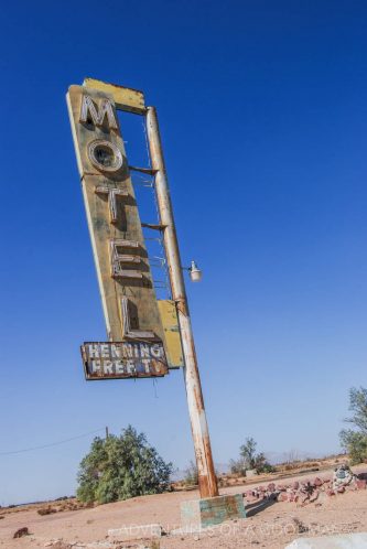 There's a motel sign ... but where is the motel?