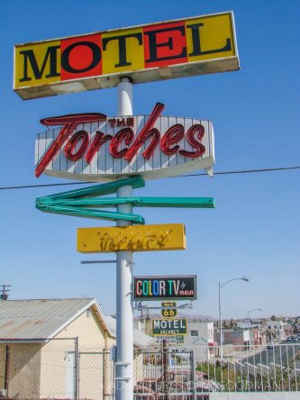 Mote The Torches in Barstow, California, alongside Route 66