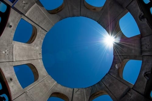 The roof of Coit Tower in San Francisco, California