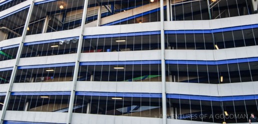 Multiple levels of switchback ramps led fans to and from their seats at Shea Stadium