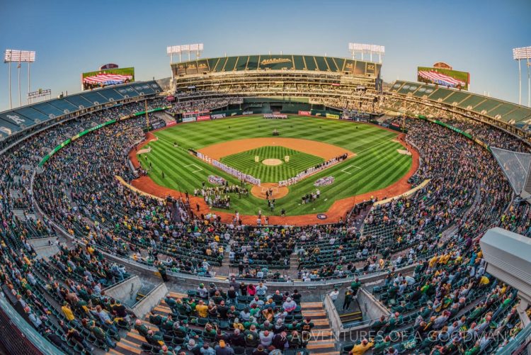 Oakland Coliseum during the 2016 MLB Opening Day