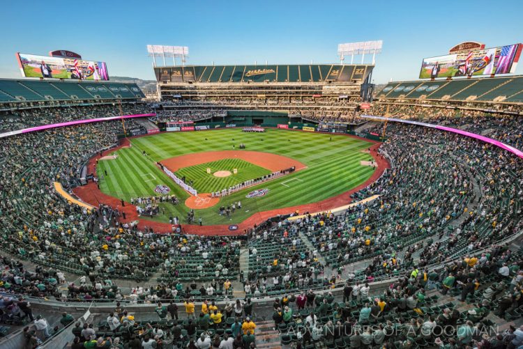 Oakland Coliseum during the 2016 MLB Opening Day