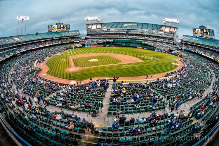 Oakland Coliseum From Centerfield With a 10.5mm Fisheye Lens