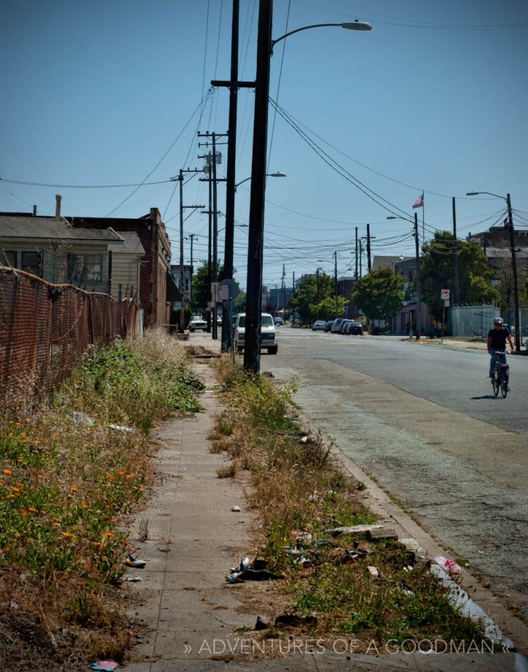 A run down street in Oakland, California