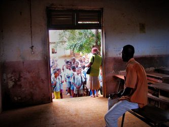 A teacher in a Madasgar school classroom