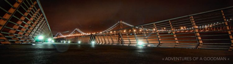 The Bay Bridge from a San Francisco pier walkway