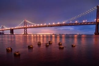 Bay Bridge San Francisco California USA Blue Hour