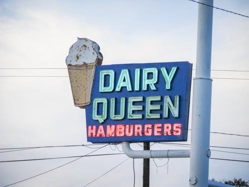 Dairy Queen Hamburgers neon sign