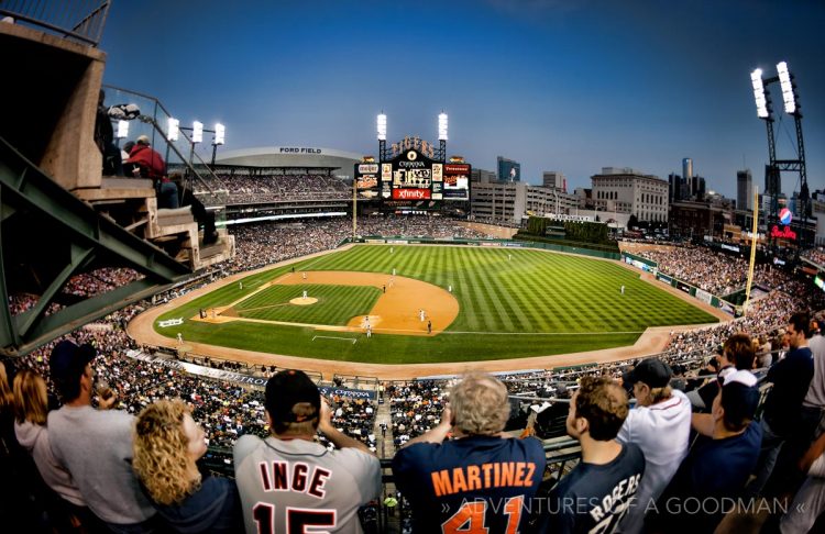 Detroit Tigers fans cheer on their team during a late-September baseball game at Comerica Park