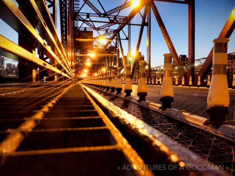 A metal walkway runs alongside the 36th Avenue Bridge to Roosevelt Island