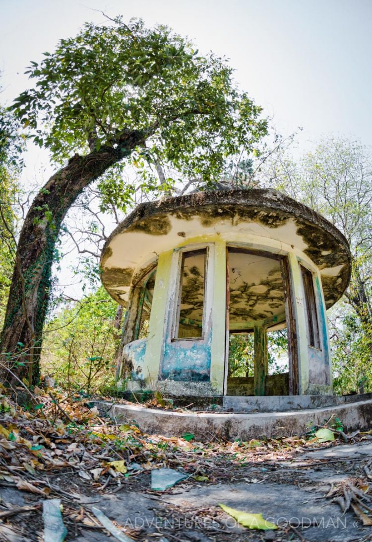 An abandoned temple Dagoba in the Beatles Ashram
