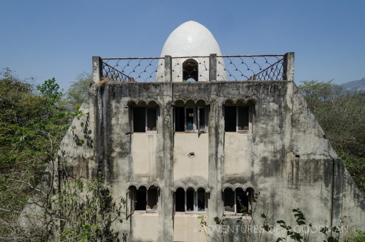 A meditation dome atop the dormatiroes at the Maharishi Mahesh Yogi "Beatles" Ashram in Rishikesh, India