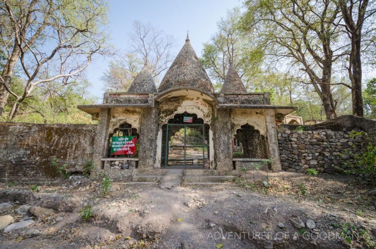 The main entrance to the Maharishi Mahesh Yogi Ashram in Rishikesh, India