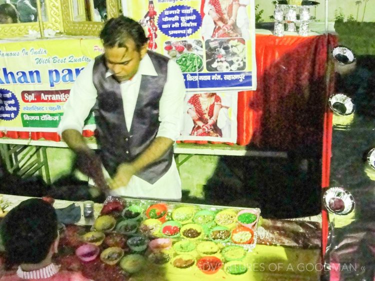 The paan guy had a wide selection of tobacco and tobacco-free treats