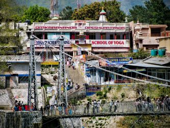 Yoga Centers by the Laxshman Jhula in Rishikesh, India