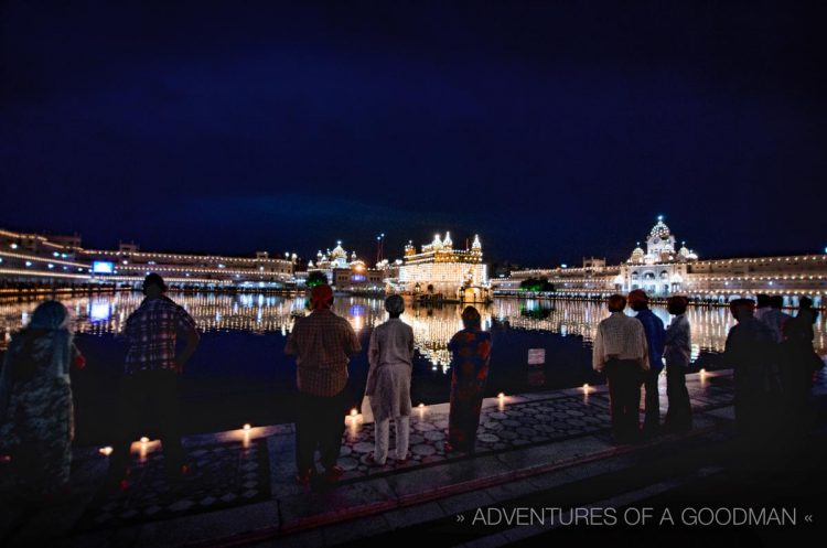 Sunset prayers at the Golden Temple in Amritsar