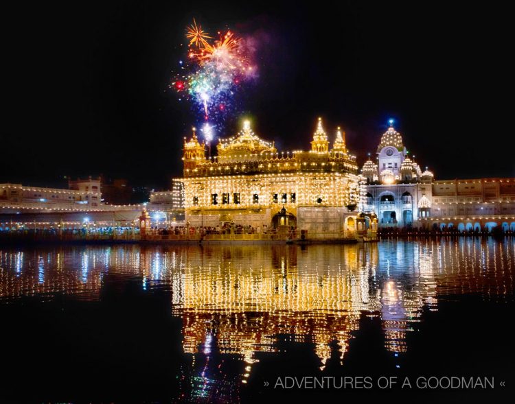 Fireworks over the Golden Temple in celebration of Guru #9’s birthday