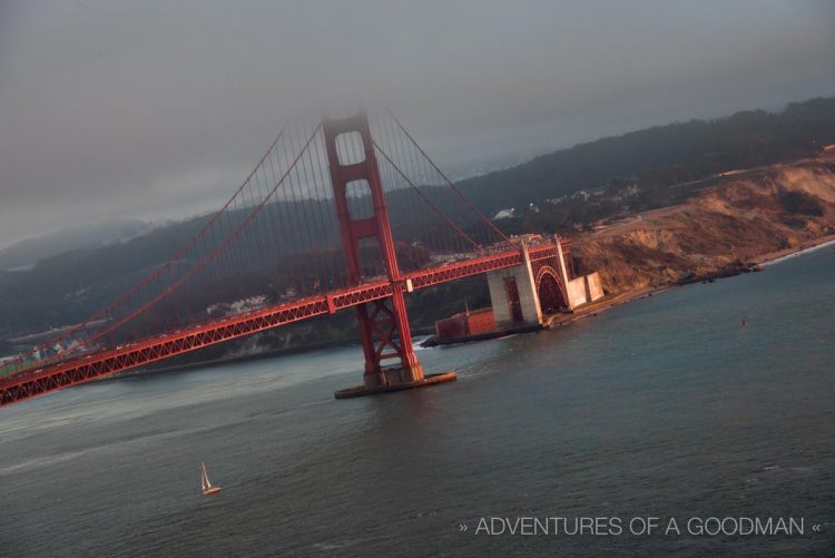 The Golden Gate Bridge is often covered in a dense layer of fog ... much like the city of San Francisco