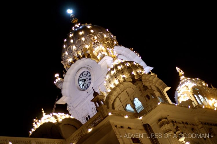 The clocktower at Sri Harmandir Sahib