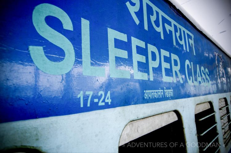 Sleeper Class...the only way to travel around India at night!