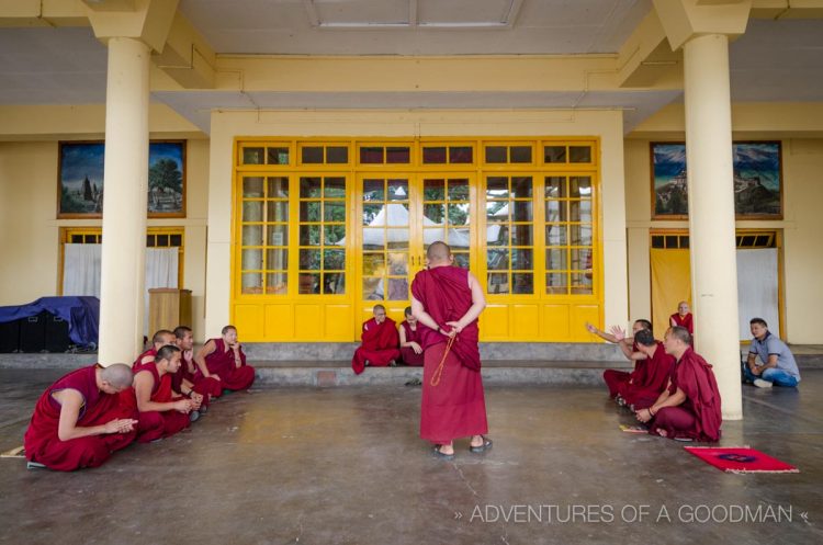 Monks Studying at the Dalia Lama Complex ground floor