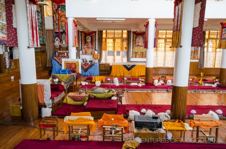 A room for studying inside the Dalai Lama Temple