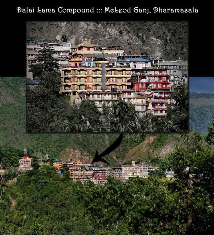 A view of the Dalai Lama Complex from the mountain across the way