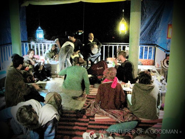 A jam session on our first night in Bhagsu at the Green Cafe