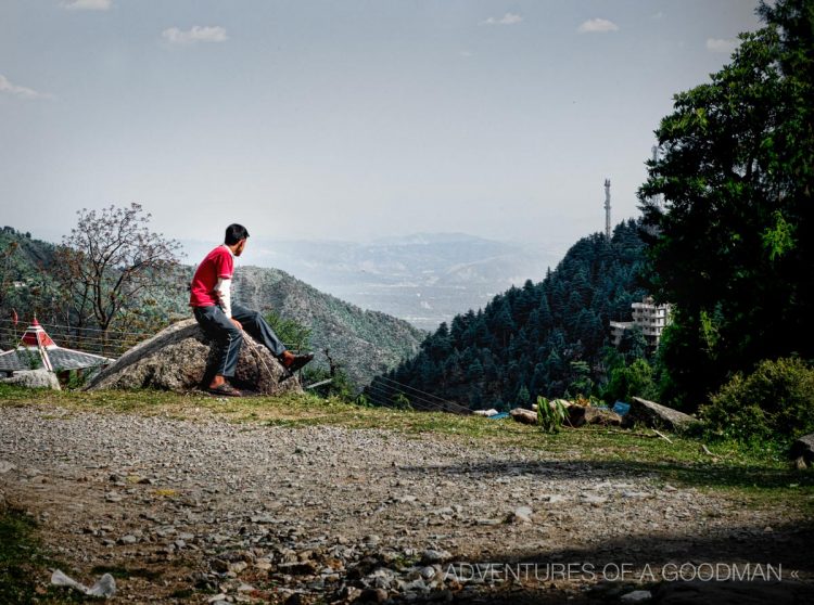 A shepherd gazes out over the Bhagsu horizon