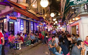 Bars on Nevizade Sokak, Beyoglu, Istanbul, Turkey