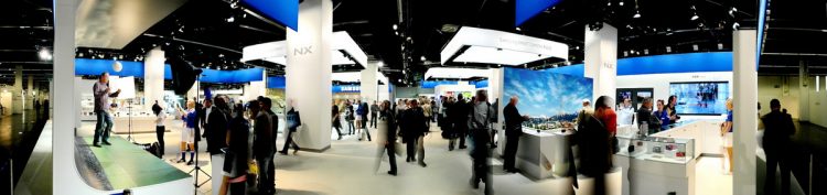 A panoramic view of the Samsung area of Photokina - taken with the NX20