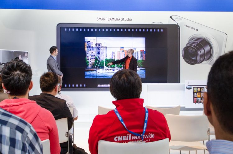 Me in the middle of my presentation on the 2nd day of Photokina at the Samsung Stage