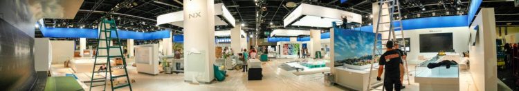 A panoramic view of the Samsung area of Photokina - taken with the NX20
