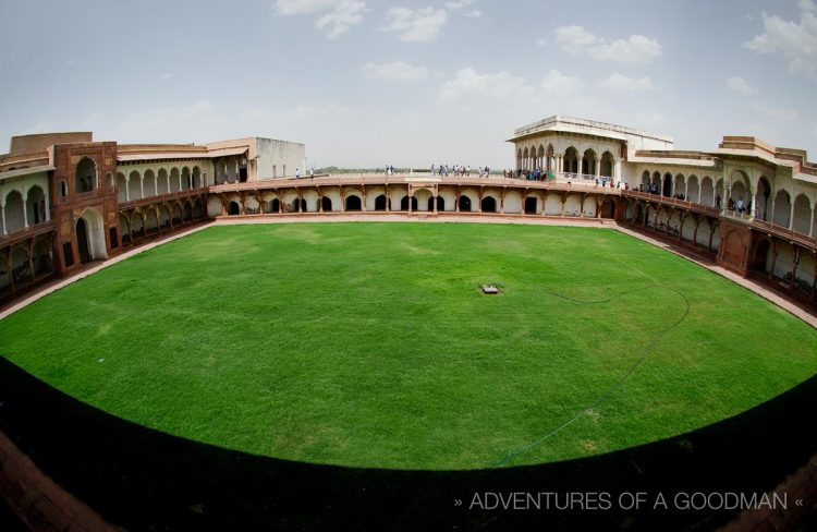 This grassy meadow must have been watered 10x a day to keep it so green in the epic Agra Fort heat