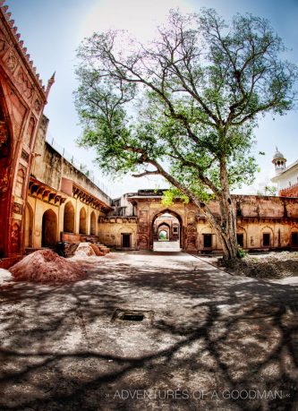 An inner courtyard at Agra Fort