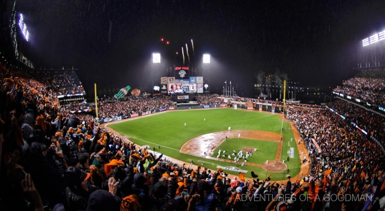 Seconds after the San Francisco Giants won Game 7 of the 2012 NLCS, the players rushed the field to celebrate at AT&T Park