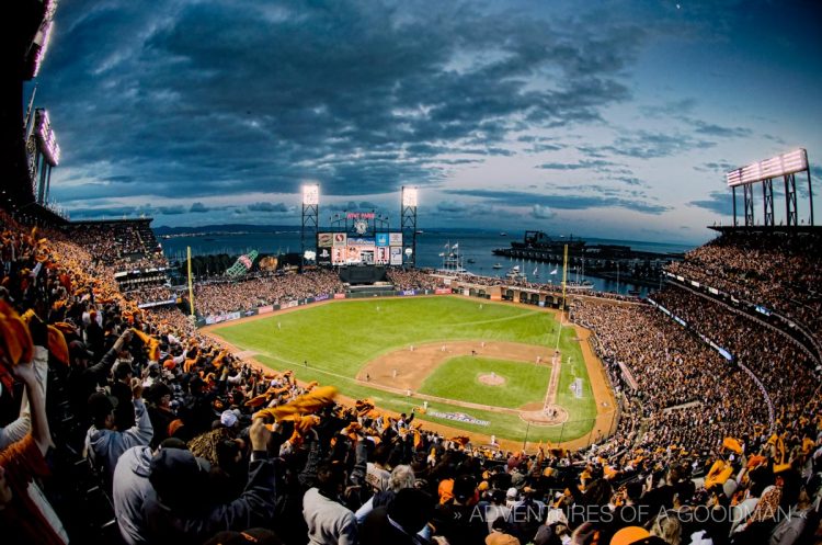 The crowd goes wild during the San Francisco Giants NLCS Game 7 Third Inning Run Scoring Bonanza